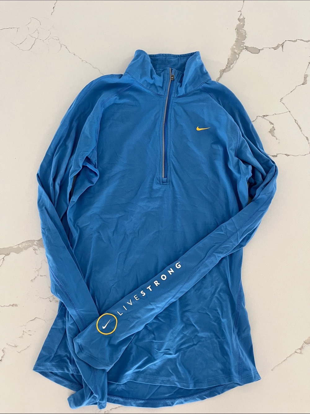 Nike LIVESTRONG Blue Quarter-Zip with Yellow Logos